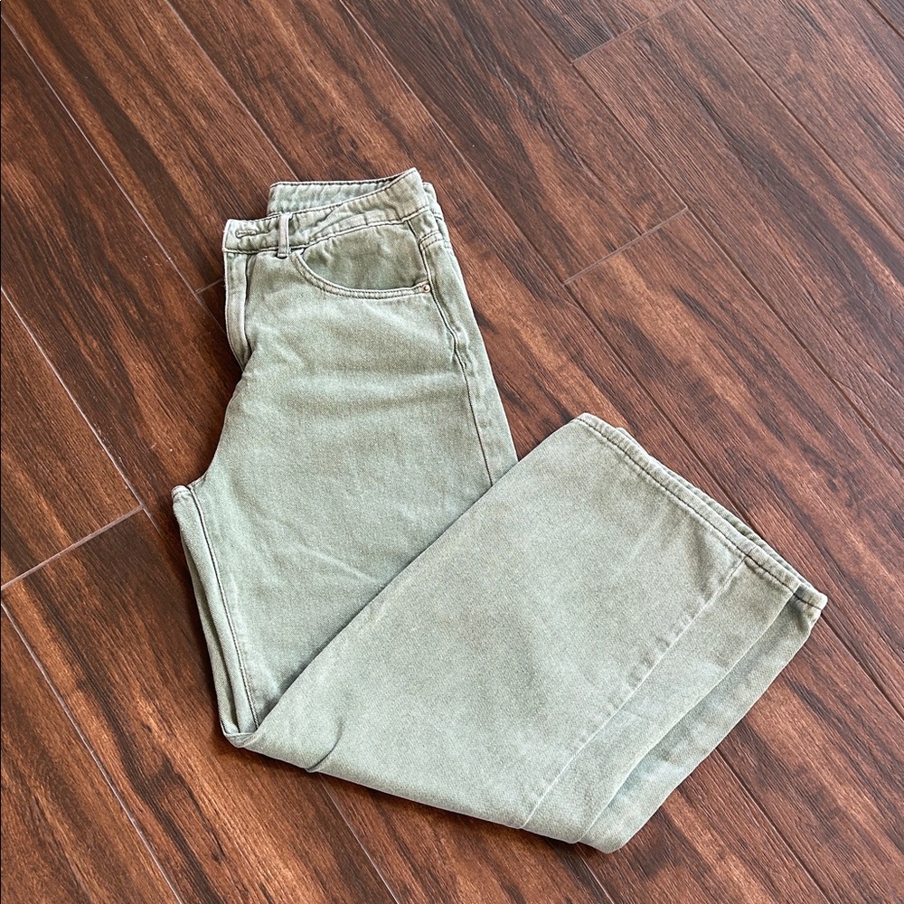 SHEIN green wide leg jeans size M
